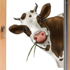 Wallpapers Funny Cow Window Decal Wall Decals Stickers Peeking Sticker Farm Cute Animal Windows Clings