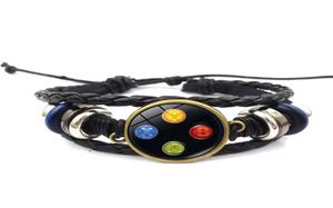 Old Video Game Controller Men Leather Bracelets Novelty Handmade Glass Gem Art Po Charm Bracelet Gift Jewelry3725937