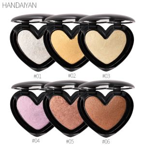 2024 HANDAIYAN 6 Färger Highlighter Powder Glitter Palette Makeup Glow Face Shimmer Illuminator Make Up Höjdpunkt