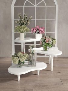 Decorative Plates Flower Shop Zhongdao Commercial Beauty Exhibition Window Display Stand White Paint Sample Flow Table