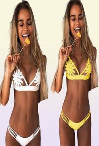 Sexiga kvinnor Summer SwimeWear Bikini Set Bh Tie Side Gstring Thong Beach Triangle Hollow Out Suit Swimsuit Bathing Women039S1553486