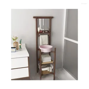 Ganci a lavagna in legno massiccio vecchio stile con pavimento a specchio Washbasin stand rurale semplice moderno lavaggio moderno