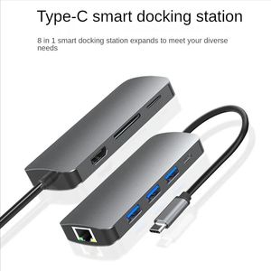 2024 USB 3.1 Type-C Hub till Adapter 4K Thunderbolt 3 USB C Hub med Hub 3.0 TF SD Reader Slot PD för MacBook Pro/Air 2020 för MacBook Pro/Air