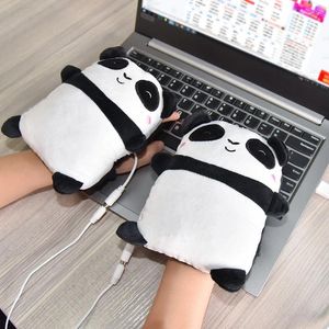 Tappeti carini panda brindisi a forma calda guanti da caldo riscaldamento a mano più calda inverno di dito per regalo di Natale in ufficio