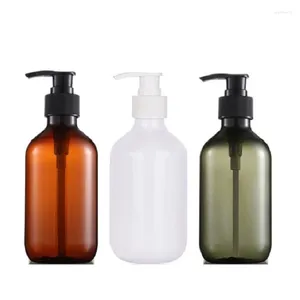 Storage Bottles 12Pcs Plastic Lotion Empty 300ML 500ml Green Brown Cosmetic Packaging Refillable Containers Lash Shampoo Pump