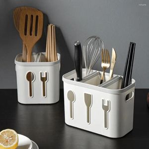 Kitchen Storage Plastic Chopsticks Cage Simple Hollow Drain Chopstick Holder 2/3 Grids Cutlery Box