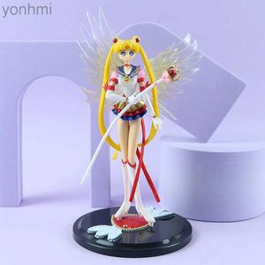 Anime Manga Sailor Moon Anime Kawaii Tsukino Usagi Actionfigur PVC Statue Collectibles Model Kinder süßes Spielzeug für Jungen Mädchen Geschenk 16 cm 240413