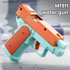 Sand Play Water Fun M1191 Mini Water Gun Childrens Non Electric Handgun Summer Outdoor Fully Automatic Water Game Toy Boys and Girls Shooting Toy Q240413