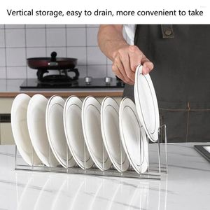 Kitchen Storage Cabinet Organizer Stainless Steel Dish Rack Space-saving Plate For Cutting