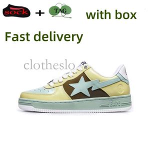 Stale Low Designer Men Bathing Ape Casual Shoes Star SK8 Stas Color Camo Staesi Combo Bathing Pink Patent Trainers Leather APES Green Black White Women Sneakers 822