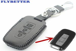 Flybetter Genuine Leather 3Button Smart Key Caso Caso para Hyundai SonataAlAntrai30ix35 Styling de carro L15756179601