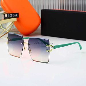 2023 New frameless cut edge sunglasses framed womens eyewear trend overseas