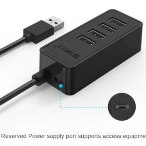 4 portar USB 30 Desktop Hub stöder OTG -funktion med 5V Micro USB Power Port för effektiv anslutning