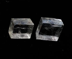 2pcs Natural clear square calcite stones Iceland spar Quartz Crystal Rock Energy Stone Mineral Specimen healing5113332