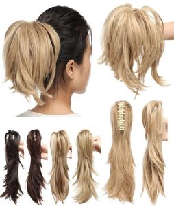 12quot Hair Piece Claw On Ponytail Synthetic Hair Clip In Hair Extensions Hairpiece Pony Tail Bendable For Women4568332