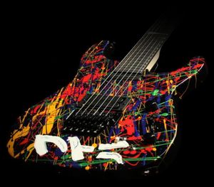 Custom Shop Jack PC1 Signed 30th Anniversary Phil Collen Splatter Hand Painted Electric Guitar Floyd Rose Tremolo Bridge Black Ha4022243