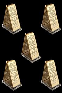 5 pezzi The Johnson Matthey JM Gold Bullion Craft Souvenir Bar con numero di serie Laser 7957303