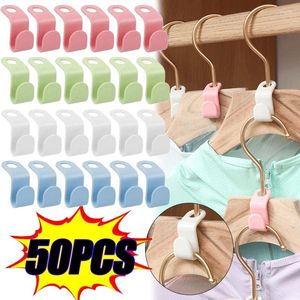 ハンガー50/5PCS服ハンガーフックスペース保存クローゼットコネクタフックカスケードプラスチックエクステンダークリップワードローブコートオーガナイザー