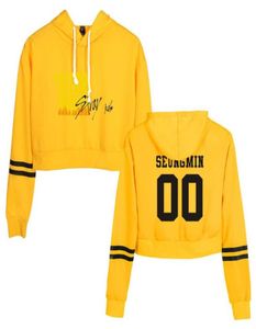 Women039S Hoodies Sweatshirts Kpop Sokak Çocukları Üst Hoodie Straykids Sarı Ahşap Harajuku Kırpılmış Streshirt Street Giyim HI3216456