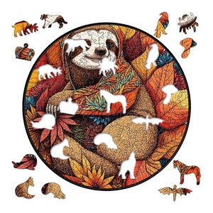 3d Wooden Toys Sloth Mysterious Animal Shape Colorful Wooden Jigsaw Puzzles Board Game For Adults Kids Puzzle For Family Games