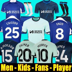 23 24 Nkunku Jackson CFC Jerseys DISASI 2023 2024 Enzo Fernandez Mudryk James Sterling Cucurella chukwuemeka Camisa de futebol masculino crianças UGochukwu