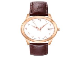 Automatische arabische Uhren Luxus Arabische Zahlen Armbanduhr Autobewegung Urdu Ziffern UNISEX Dial Face Q09024960416