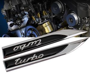 2PCS Turbo Motors Blade Nakładka Landmark 3D Logo Emblems Odznaka Metalowe naklejki 8195870