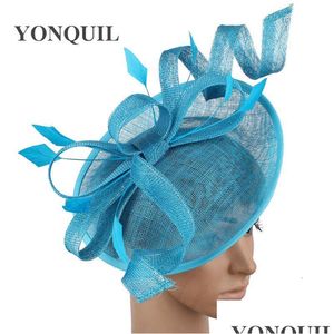 Stingy Brim Hats Формальные женщины свадьба chuch huch shuch mariage ladies party party ocn derby fearbinator sinamay с доступом на голову Dhnwx