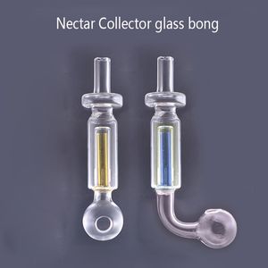 10st Glass Oil Burners Bong Handheld rökrör Mini Goneycomb Perc Chamber med 30 mm skål Rak bubblar Handrör Dab Cigarett Tobaksverktyg