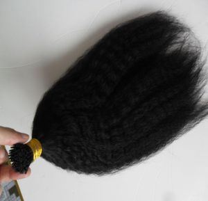 14 quot18quot 20 quot22quot 24 quotose yaki remy keratin i tip kinky kinky stralel extensions pre pre natural human hair 1355128