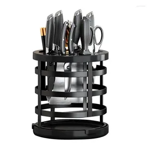 Kitchen Storage Rotating Cutter Block Spoon Stand For Waterproof Portable Utensil Holder With Drying Rack