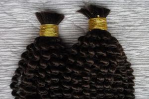 Mongolian kinky curly bulk hair 2 Bundles human hair for braiding bulk no attachment 200G no weft human hair bulk for braiding3626158