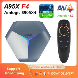 Box A95x F4 RGB Light Smart TV Box Android 11.0 Set Top Box 4GB 128GB Multi Lingua 2.4G 5G Ricevitore per lettore multimediale Dual WiFi