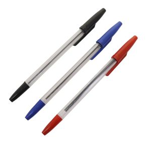 Pens 200 Pcs 1.0mm Ballpoint Pen Hotel Catering Plastic Cartoon Ballpoint Pen Red Blue Black Refill Office Stationery Spot Wholesale