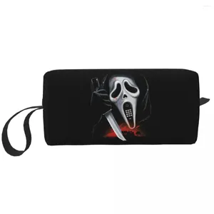 Cosmetic Bags Travel Schreie Ghost Killer Toiltiger Tasche Halloween Horror Film Make -up Organizer für Women Beauty Storage Dopp Kit Box