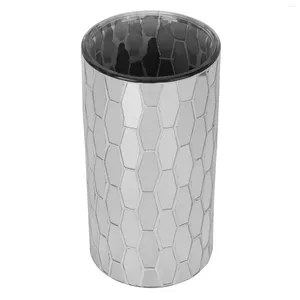 Figurine decorative Vaso da scrivania Stile a mosaico Elegante geometrico addensato da 7,9 pollici stabile alte stabile durevole da 3,9 pollici di apertura fiore di vetro per famiglia