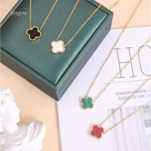 Halsband VanClef Gold Plated Neckor Designer Halsband Flowers Four-Leaf Clover Cleef Fashional Pendant Necklac S