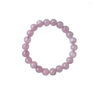 Decorative Figurines 2024 Pink Rose Powder Crystal Quartz Natural Stone Bracelet Elastic Cord Purchaser Jewelry Beads Lovers Woman Gift ZLF