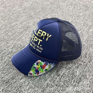 Gary Dept. hat GP hand painted graffiti mesh Truck Driver Hat casual letter baseball cap summer