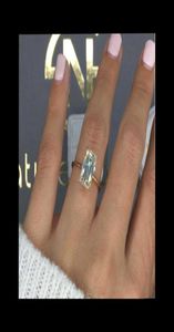 Luxury 3ct VVS1 Moissanite Solid 18K Rose Gold Engagement Emerald Cut Lab Grown Diamond Wedding Ring For Women7113693