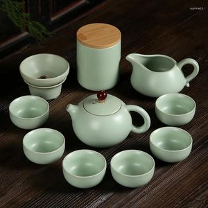 Tee -Sets Ruyao China Tea Set 11pcs Keramik Zeremonie Zubehör Werkzeug Alkoholkonsum Utensilien Crack Design Handwerk Teekanne SETZH526