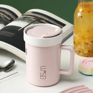Mugs Mark Cup Coffee With Cover Spoon Office Simple Ceramic Water European Creative Liten Fresh Breakfast Milk