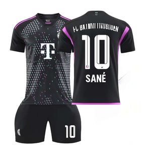 Football Jersey 2324 Bayern Away Black Size 10 Sane 25 Muller 13 Schupomotin Cover for Children