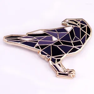 Brooches Origami Crow Enamel Pins Paper Folding Lapel Badge Brooch Clothing Bag Decoration