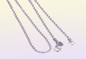 混合16039039 18039039 20039039 22039039 24039039 Women039S 2mm Chains Necklace 925 Sterli62428422