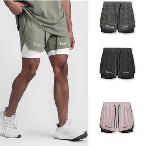 Multifunktion Running Shorts Men 2 i 1 Sports Jogging Fitness Breattable Quick Dry Gym Training Sport Workout Short Pants 240412