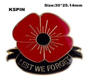 Lest We Forget Flower Lapel Pin Flag Badge Lapel Pins Badges Brooch XY01206335316