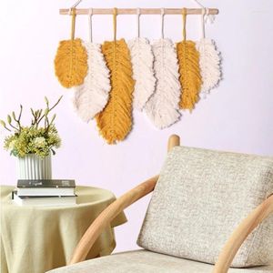 Tapissries Nordic Macrame Boho Room Decor Wall Hanging Dream Catcher Cotton Wire Woven Leafe Shaped Tapestry Bedroom Decoration