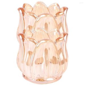 Ljushållare hållare votive crystal blommor ljusstake klart bröllop kopp stativ tealight bord pelare bulk centerpieces tulpan