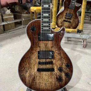 Guitar Custom Electric Guitar Tobacco Sunburst Color Decayed Maple Top Black Hardware Mahogany Body Rosewood Fingerboard Free Shipping